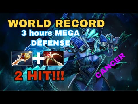 WORLD RECORD 3hrs MEGA DEFENSE Drow vs Anti Mage Dota 2