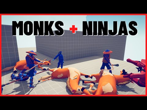 MONKS + NINJAS vs EVERY FACTION UNITS - Dynasty Combo - Totally Accurate Battle Simulator TABS