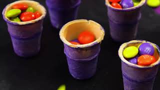M&M'S HALLOWEEN RECIPE MONSTER COOKIE DOUGH CONES