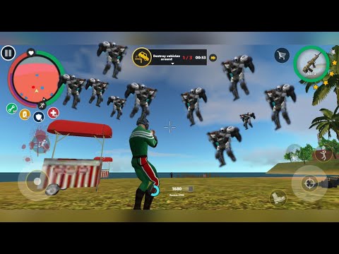 Rope Hero Vice Town / I DESTROYED THE FLYING ROBOTS / Android GamePlay
