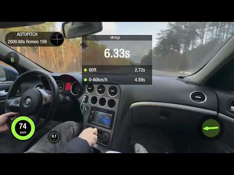 Alfa Romeo 159 1.9JTDm 8v MT FWD 2009 STAGE-1. 0-100 acceleration.