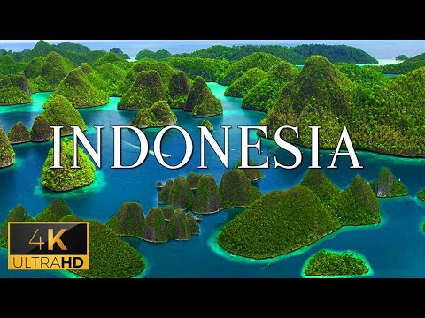 FLYING OVER INDONESIA (4K UHD) - Soft Music With Spectacular Scenic Relaxation Film For The Day