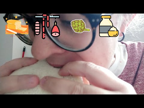 Tramezzino con prosciutto cotto, carciofini e mayo MUKBANG