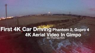 preview picture of video 'First 4K Car Driving Aerial(Phantom 2, Gopro 4)'