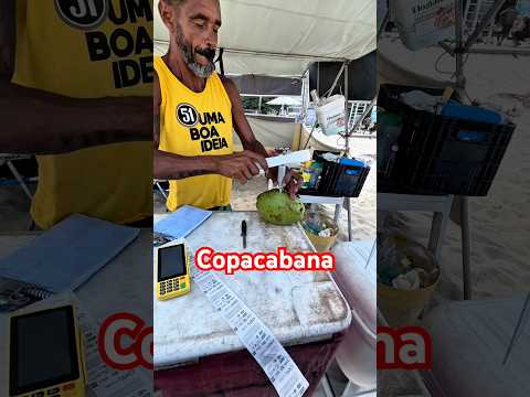 Ice Cold Coconut In Rio🥥🏝️#brazil #shorts #travel