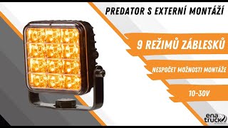 PREDATOR vnější, 10-30V, 12x2W SMD LED, oranžový, 74x74x38mm, ECE R65