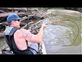 Catching HUGE FISH from SMALL STREAMS!! (Kayak Fishing)