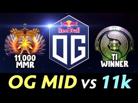 OG mid vs 11,000 MMR — 2x TI Winner vs 11k on mid