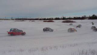 preview picture of video 'WSCC Ice Racing Jan 8 2012 on Mazenod Rd Pond - second race studded class'