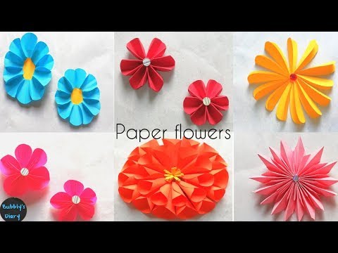 6 Paper Crafts Flowers - How To Make Paper Flowers - Flower Making With Paper Video