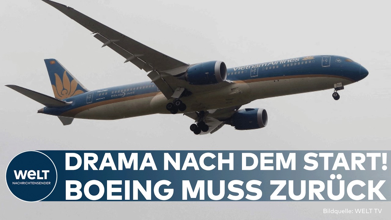 MÜNCHEN: Boeing 787 muss nach Start umkehren! Rauch steigt bei Landung aus Fahrwerk