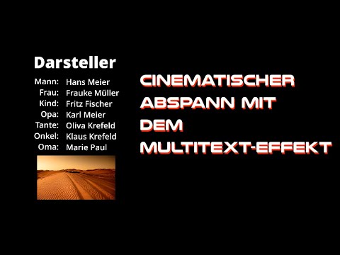 Cinematischer Abspann mit dem neuen MultiText-Effekt in Davinci Resolve 20, kostenfreie Version