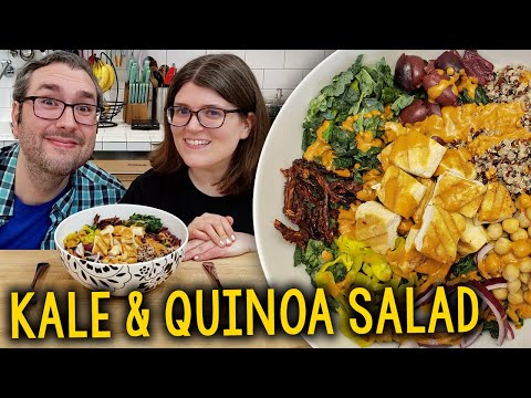 Recipe: Kale & Quinoa Salad with Smokey Mediterranean Dressing (Plant-Based, Vegan, Oil-Free)