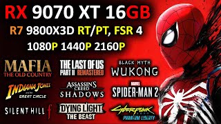 RX 9070 XT + RYZEN 7 9800X3D | 1080p, 1440p, 4K | Ray Tracing / FSR 4 / FG | Detailed Test 2025