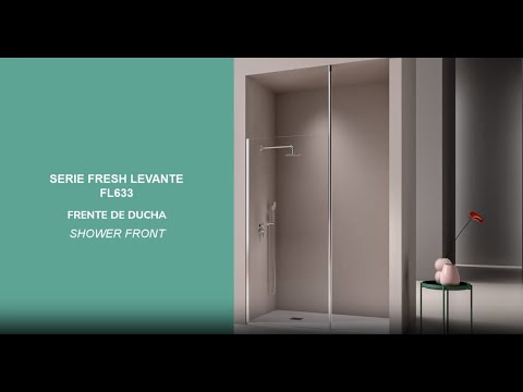 Installation - paroi de douche FRESH LEVANTE - verre fixe et barre de stabilisation verticale
