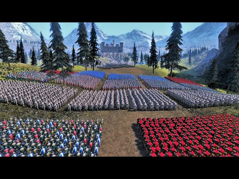 Spartans, Heavy Knights, Wildmen, Footmen, & Romans Try to Capture Castle From EVIL - UEBS