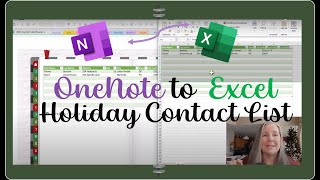 Excel holiday card list in OneNote