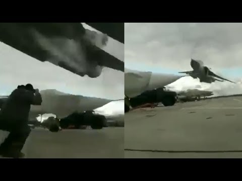 Fighter jet extreme low pass just feet above man's head
