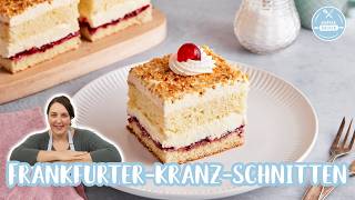 Frankfurter-Kranz-Schnitten🍰✨| Der Kuchenklassiker als Blechkuchen | E