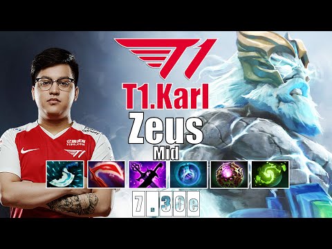 Zeus Mid | T1.Karl | THE EASIEST HERO IN DOTA 2 AND USE THIS HERO TO KS? | 7.30e Gameplay Highlights