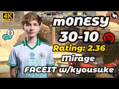 m0NESY (30-10) w/kyousuke (mirage) | FACEIT avg 3900 Elo | Oct 10, 2025 #cs2 #falcons #m0nesy