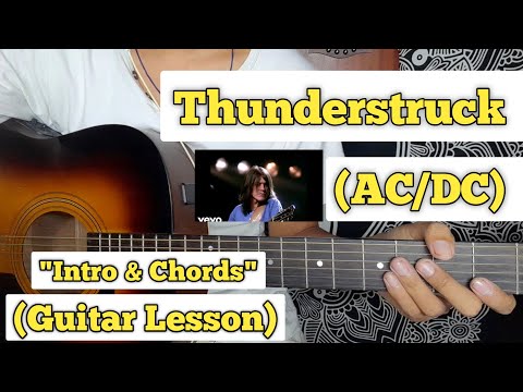Thunderstruck - AC/DC | Guitar Lesson | Intro & Chords | (With Tab)