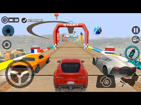 Impossible Car Tracks 3D - New Car Unlocked Red Car Driving Stunts Multiplayer Mode Android Gameplay