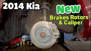 2014 Kia Opitma replacing front brakes pads ROTORS and Caliper