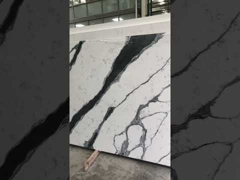 Polished simply white quartz stone slab, thickness: 20 mm