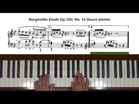 Burgmuller Etude Op. 100, No. 16 Douce Plainte (Tender Grieving) Piano Tutorial