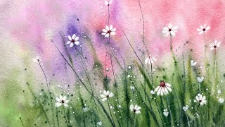 Relaxing watercolor spring flowers | loos floral painting tutorial