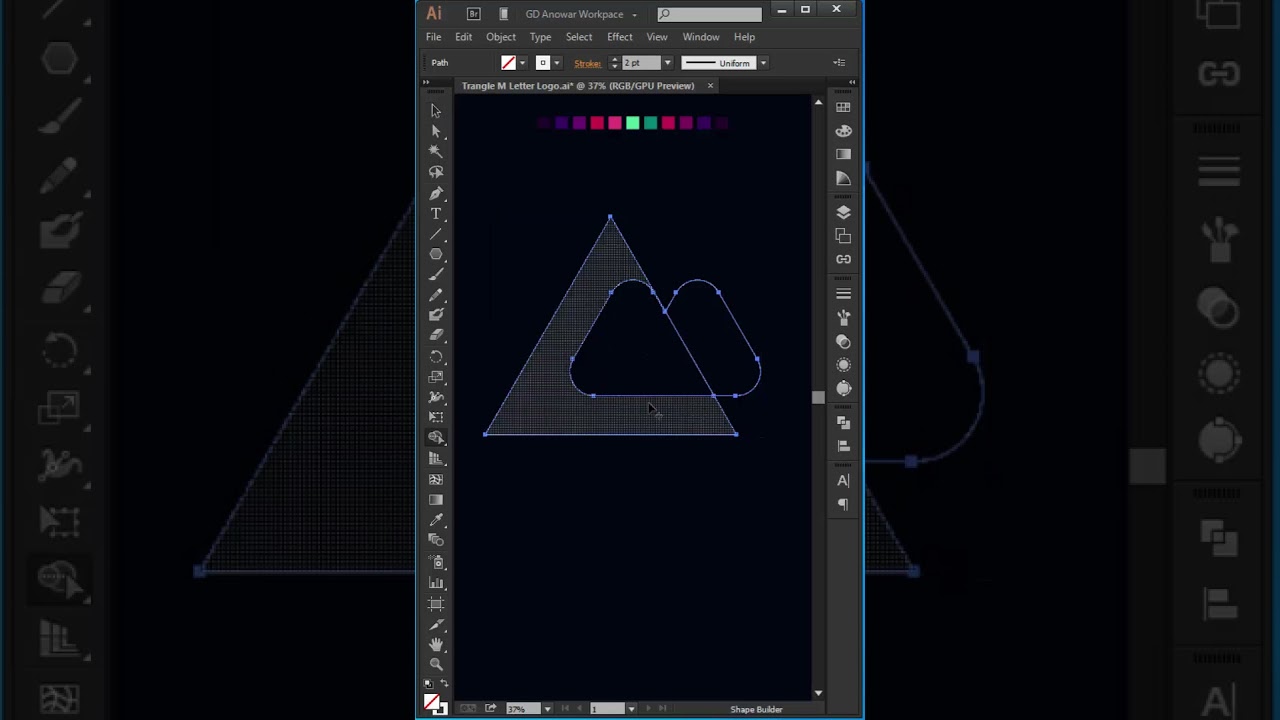 Triangle Colorful Logo Design in Adobe Illustrator CC 2025 #subscribe #shorts