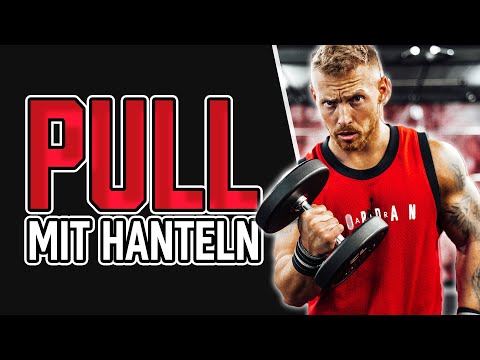 HARDCORE Pull Day mit Hanteln (Rücken Bizeps Home Workout mit Gewichten zum Mitmachen)
