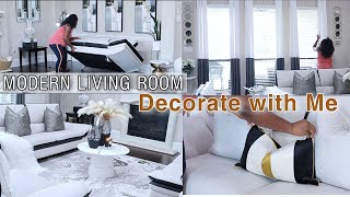 MODERN GLAMOROUS LIVING ROOM | Clean and decorate with me | fall Decor 2022 ft ASAKUKI