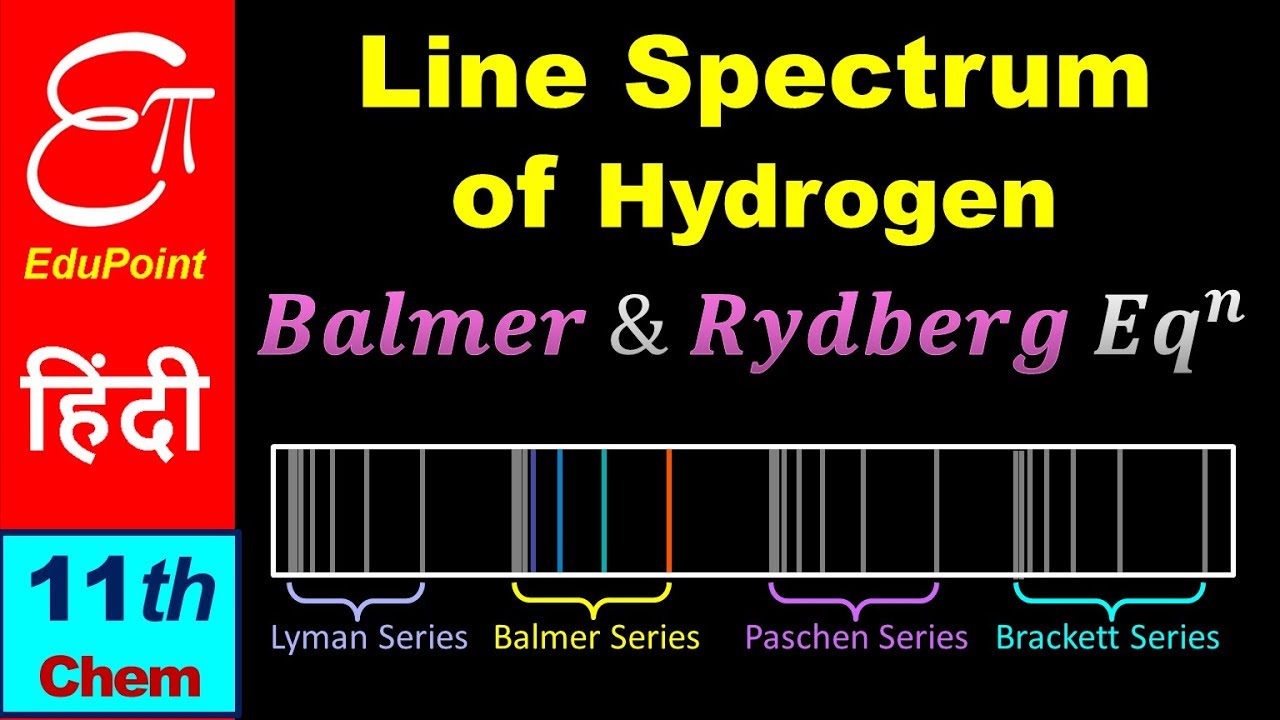 🔴 LINE SPECTRUM of HYDROGEN || Balmer and Rydberg Equations || in Hindi for Class 11