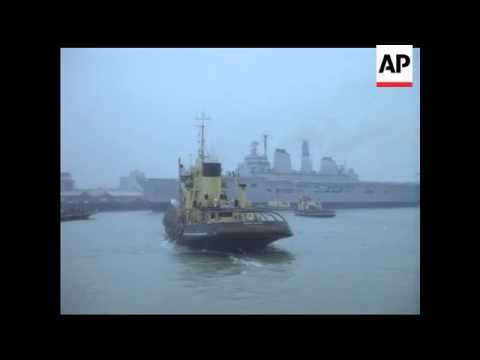 HMS INVINCIBLE ARRIVES PORTSMOUTH  - NO SOUND - COLOUR