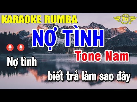 Nợ Tình Karaoke Tone Nam ( Dm ) Nhạc Sống Rumba | Trọng Hiếu