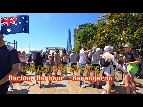 Sydney Australia [4K HDR Walk] Darling Harbour City - Harbourside//Barangaroo//Christmas events