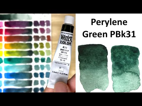 Perylene Green Watercolor Mixes - PBk31 Shinhan Shadow Green