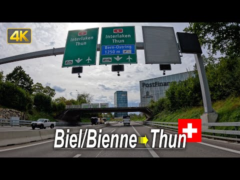 Driving 'Die Autobahn A6' from Biel/Bienne to Thun in Switzerland 🇨🇭