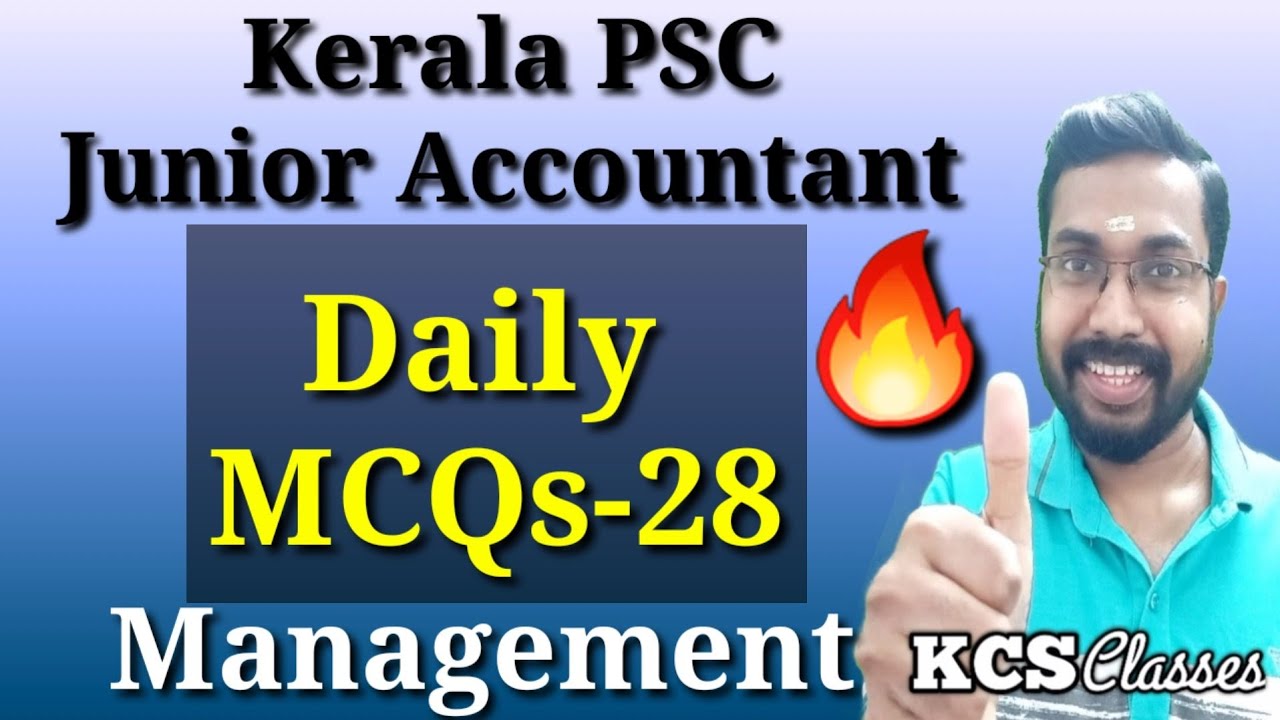 Kerala PSC Junior Accountant|Daily MCQs-28 🔥|Management|#kcsclasses 