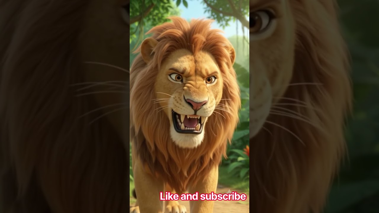 😱 भूखे शेर ने बकरी को धोखा दिया! 🦁🐐 | चालाक खरगोश की बुद्धि 😂🔥 #Shorts