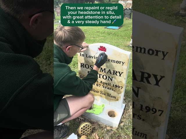 Vídeo relacionado con Tombstone Paint Gold Inscription - Rotulador de restauración de piedra, bolígrafo para exteriores Grave Church, Backyard Cemetery Granite Marble Limestone | Outdoor Grave Church Backyard Cemetery
