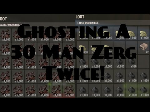 GHOSTING A 30 MAN ZERG TWICE! - RUST