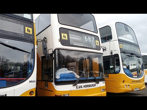 *struggling/bus wash trip* E&M horseburgh Plaxton president Dennis trident (SN53 AVV)