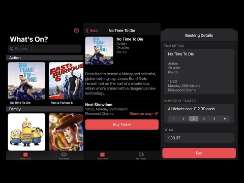 Designing and Building a Cinema Ticket Booking App for iOS using SwiftUI.