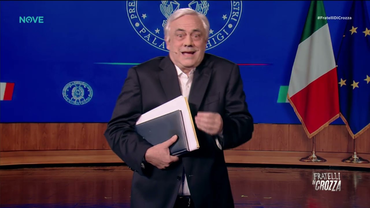 Crozza Tajani: "Youssef l'hanno beccato con le mani in pasta, col grembiule sporco di farina"