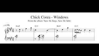 Chick Corea - Windows - Piano Transcription (Sheet Music in Description)