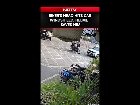 Pune: Biker's Head Hits Car Windshield, Helmet Saves Him