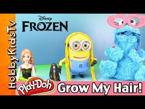 FROZEN Anna Salon Makeover PLAY-DOH Hair! Snow White + Minions by HobbyKidsTV